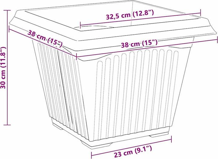 Produktbild vidaXL Modernes Pflanzgefäss (38 x 38 x 30 cm)