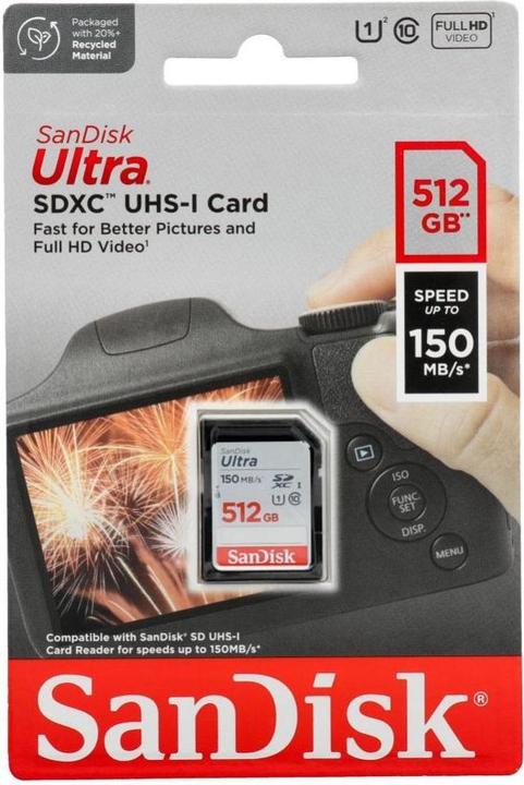 Actual product image SANDISK Ultra (512 GB, SDXC, U1, UHS-I)
