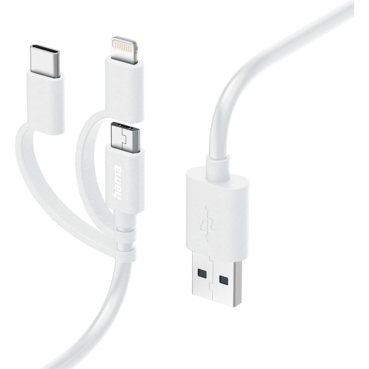 Hama 3 in 1 Multi-Ladekabel (1 m, USB 2.0), Cavo USB