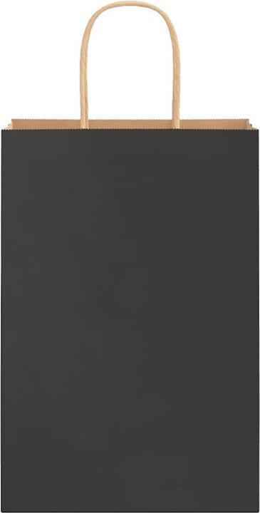 Produktbild vidaXL Kraftpapiertüten 50 Stk. mit Henkel Schwarz 22x11x31 cm Papiertüte (Geschenktüte, 50 x)