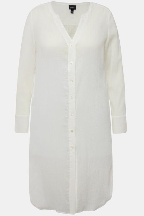 Actual product image Ulla Popken Sheer Textured Longline Blouse (60)