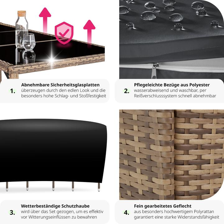 Produktbild tectake Rattan Sitzgruppe Valencia
