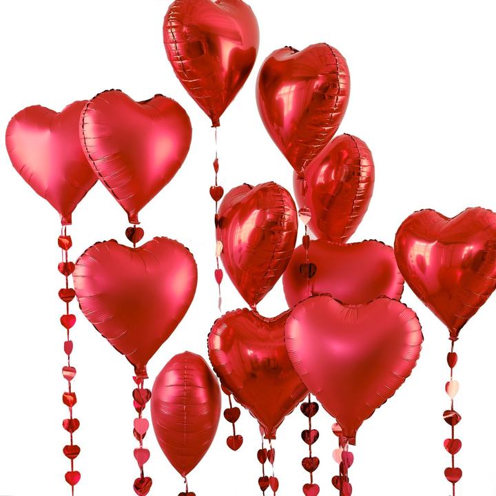 Ginger Ray Set de ballon coeur rouge (12pcs) (1 x)
