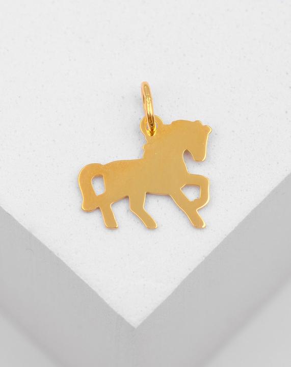 Actual product image Muau Pendant horse yellow gold 750, 17x15mm (750/18K yellow gold)