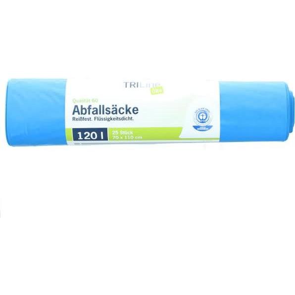 Triline Schwerlastsäcke Öko 120,0 l blau 40,0 µm, 25 St., Abfallsack, Blau
