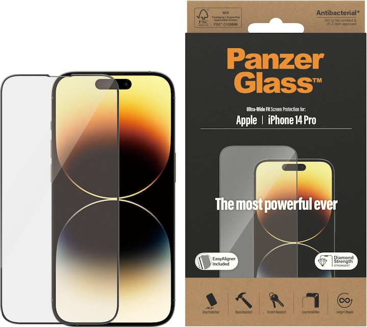 Actual product image PanzerGlass Ultra-Wide Fit (1 Piece, Apple iPhone 14 Pro)