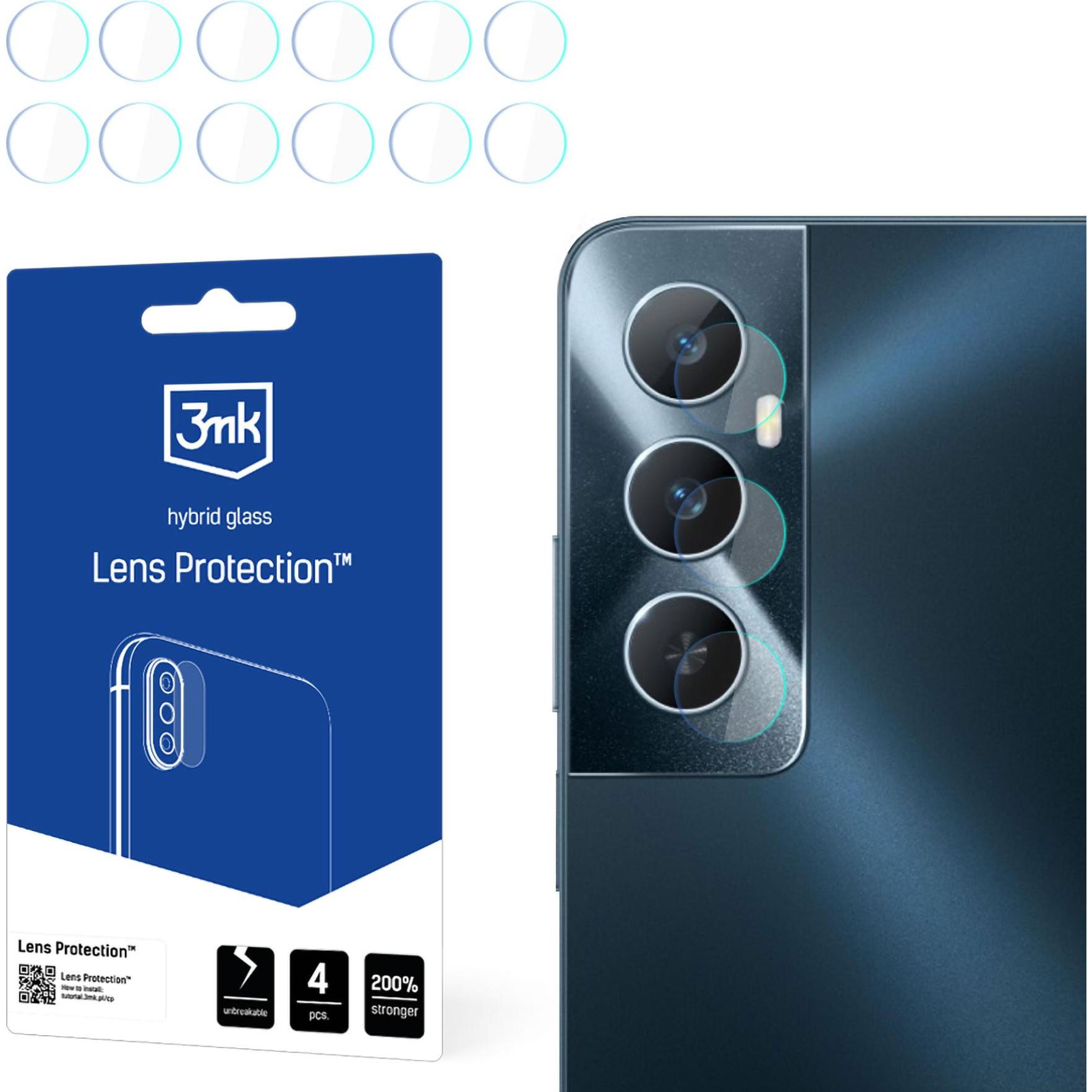 3MK Lens Protect Realme C65 Ochrona na obiektyw aparatu 4szt. (4 pz., Realme C65), Pellicola protettiva smartphone, Grigio