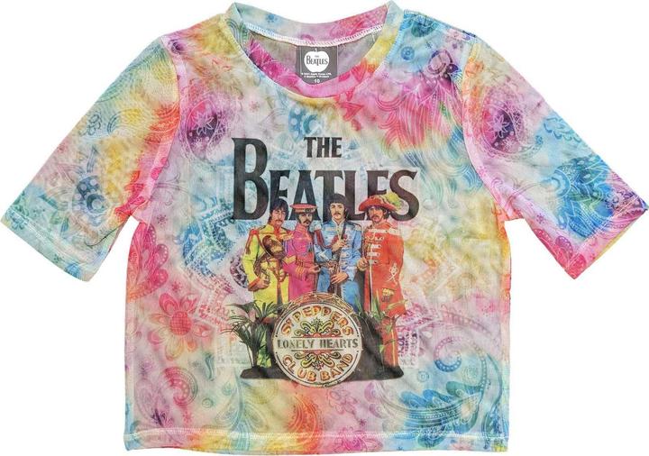 Actual product image The Beatles Womens/Ladies Sgt Pepper Mesh Crop Top (XS)