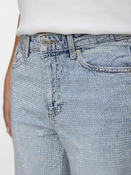 Actual product image Vero Moda VMTESSA Rhinestone Hohe Taille Weiter Beinschnitt Jeans Weit geschnitten (W27/L32)