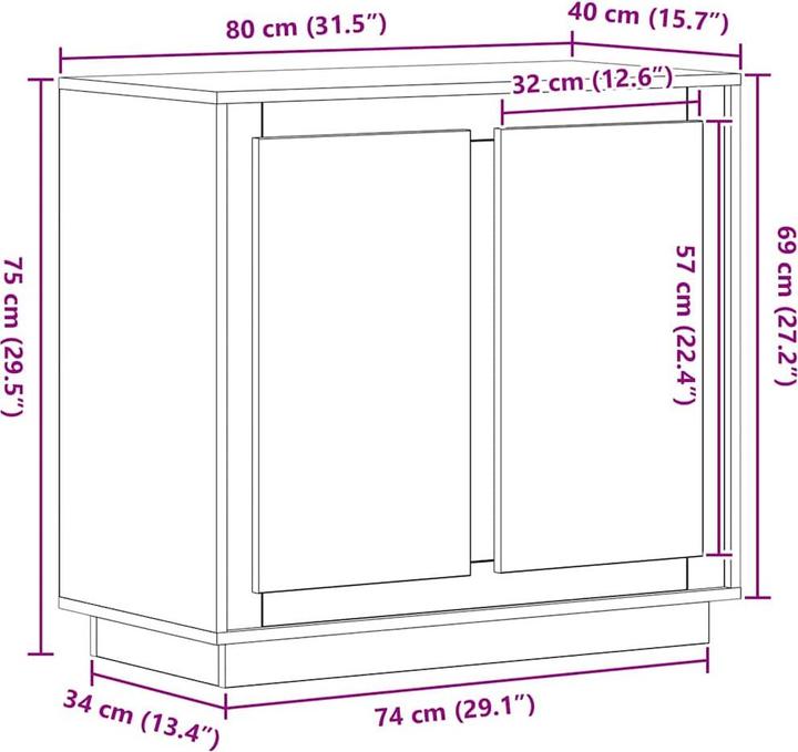 Image du produit vidaXL Modernes Sideboard (40 x 40 x 75 cm)