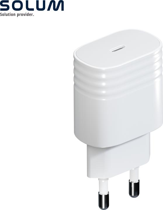 Actual product image Solum Fast Charging 25W Single USB-C, white (25 W)