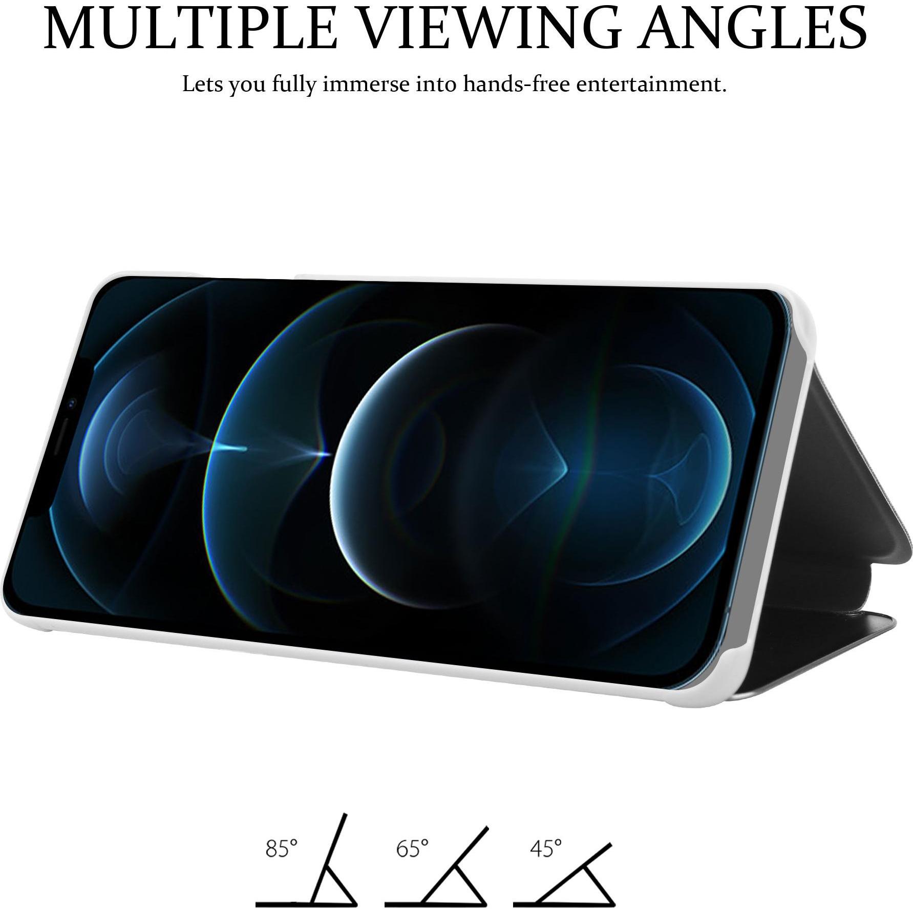 Thumbnail - Cadorabo Book Smart View Spiegel Cover (Apple iPhone 12 Pro Max), Smartphone Hülle, Silber