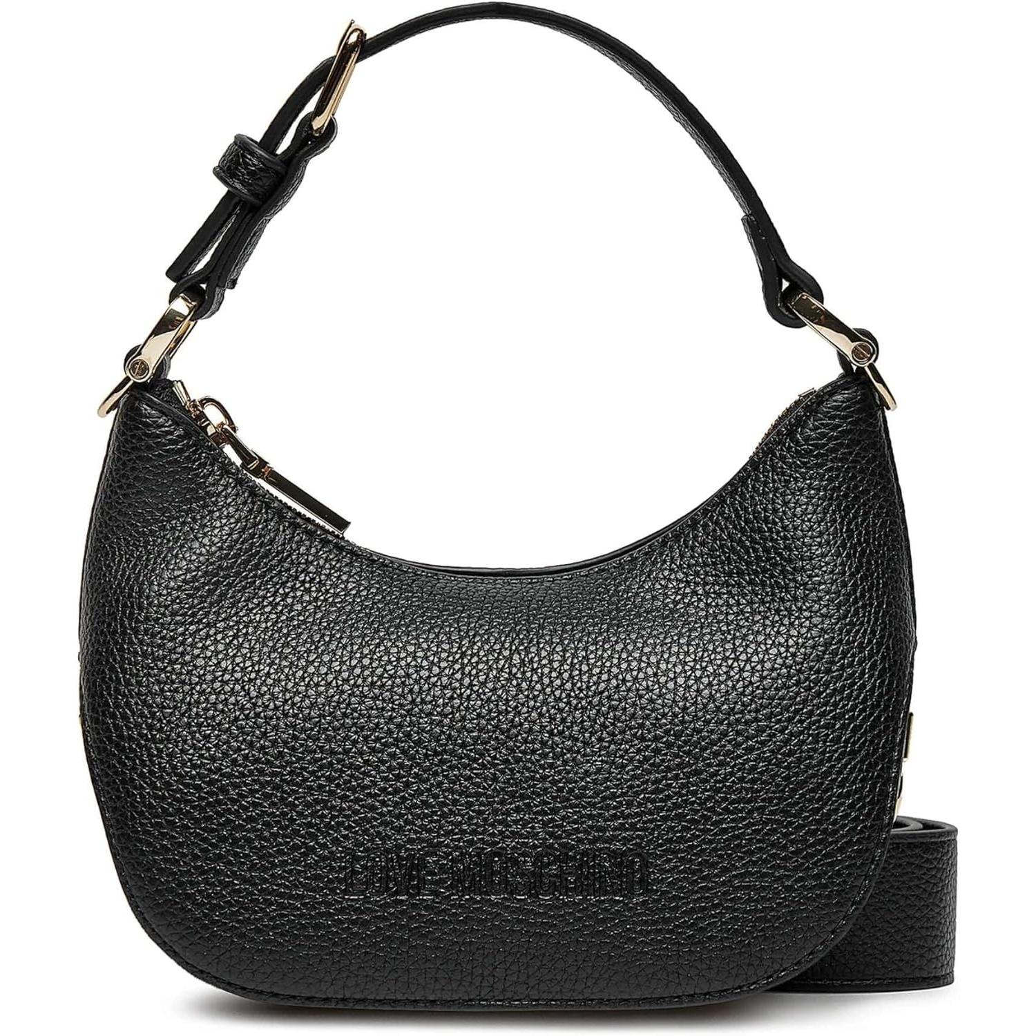 Love Moschino Donna Nero Donne, Borsetta, Borsa A Tracolla In Pu Nera E Oro,