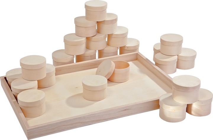 Produktbild VBS XXL Spanschachteln "Rund" auf Tablett, 24 Stück, Ø ca. 6 cm