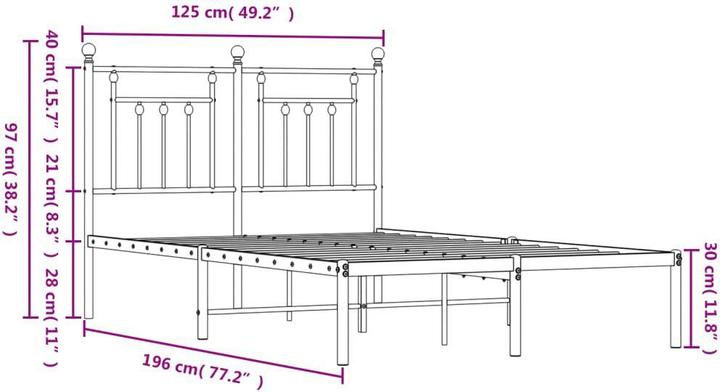 Produktbild vidaXL Bettgestell (120 x 190 cm)