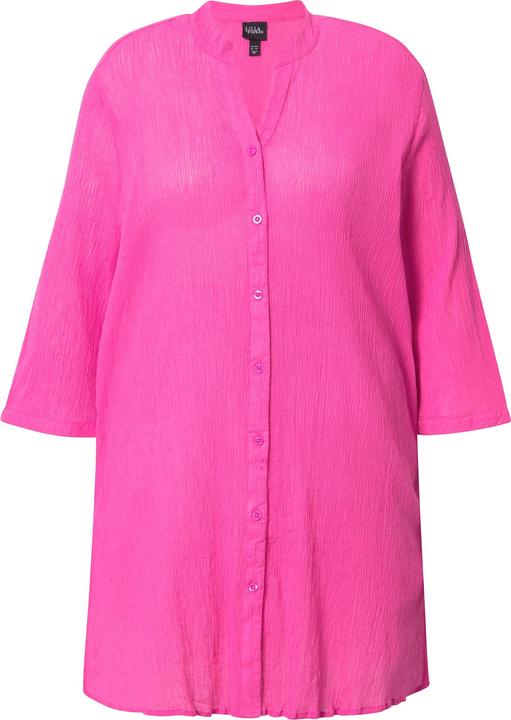Produktbild Ulla Popken Longbluse, Krepp, Stehkragen, V-Ausschnitt, 3/4-Arm (50, 52)