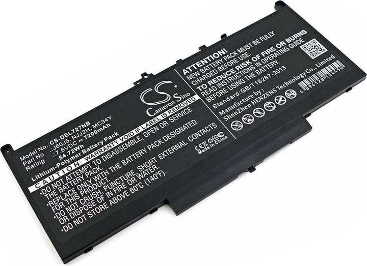 Actual product image NoName Laptop battery J60J5 et. al for DELL, 7.6V, 7200mAh (7200 mAh)