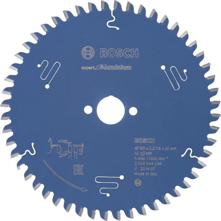 Produktbild Bosch Professional Zubehör Kreissägeblatt Expert for Aluminium, 160 x 20 x 2,2 mm, 52
