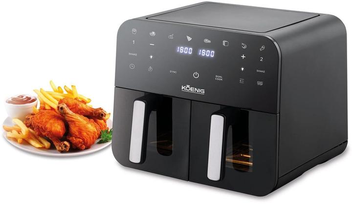 Actual product image Koenig Dual Pot Air Fryer (glass model) Quick & Pure 5