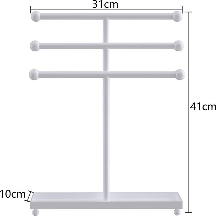Immagine prodotto Intirilife Albero di presentazione per gioielli in ferro a 3 livelli in bianco