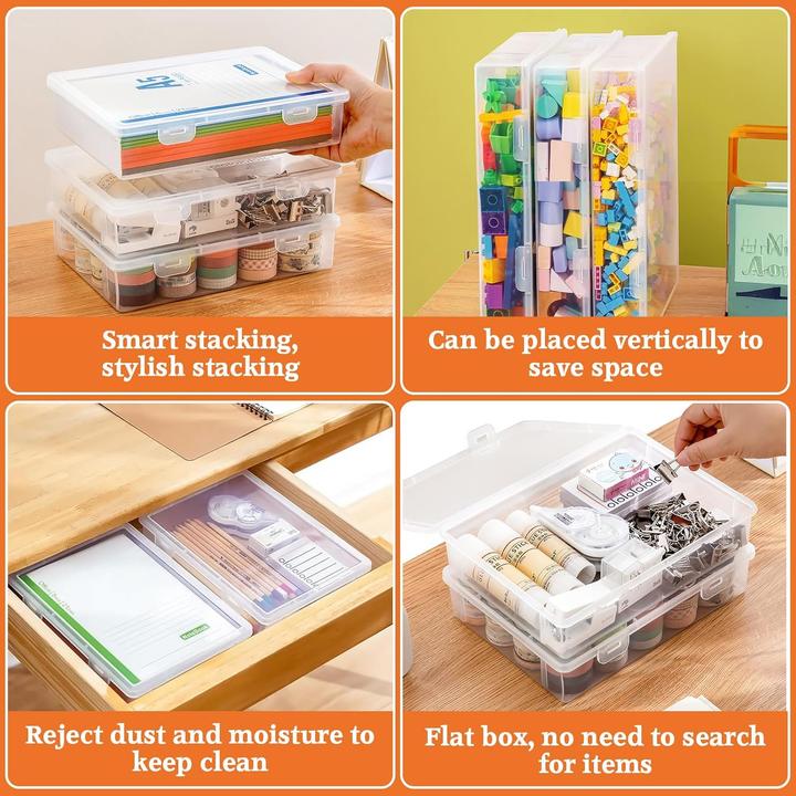 Actual product image Stapelbare Aufbewahrungsbox für Büromaterial, 8 Stück