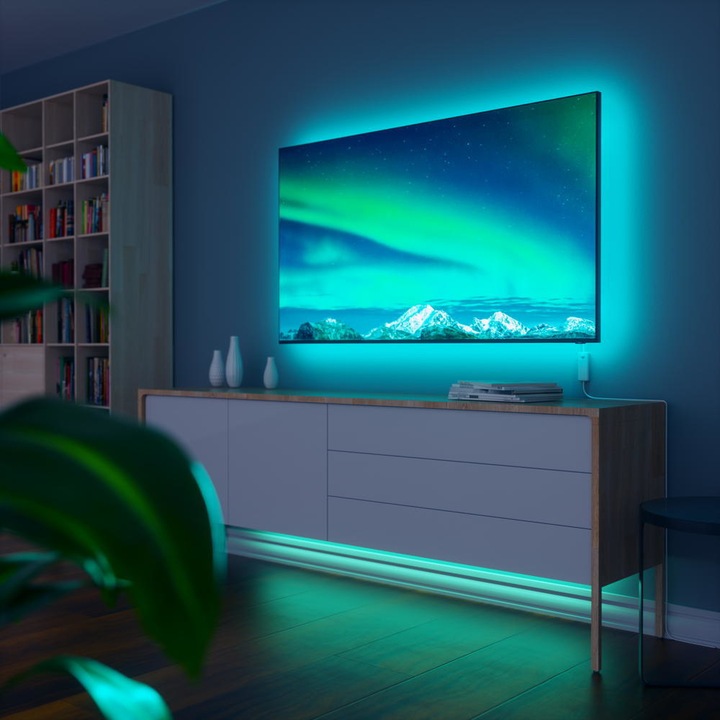 Productafbeelding Nanoleaf Essentials Lichtstrip Startset (Veelkleurig, Warm wit, 200 cm, Interieur)
