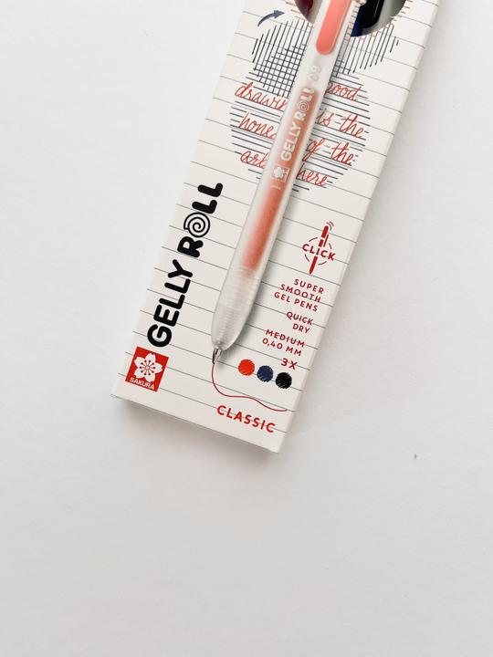Productafbeelding Sakura Gelly Roll Retractable Classic Gelschreiber transparent 0,4 mm, Schreibfarbe: farbsortiert, 3 (Blauw, Rood, Zwart, 3x)