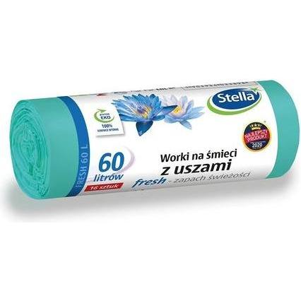 Stella FRESH Ear Trash Bags with Fresh Scent 60L, Sacchetti spazzatura