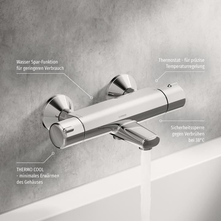 Productafbeelding Hansa Micra badthermostaat thermocool met omstel chroom