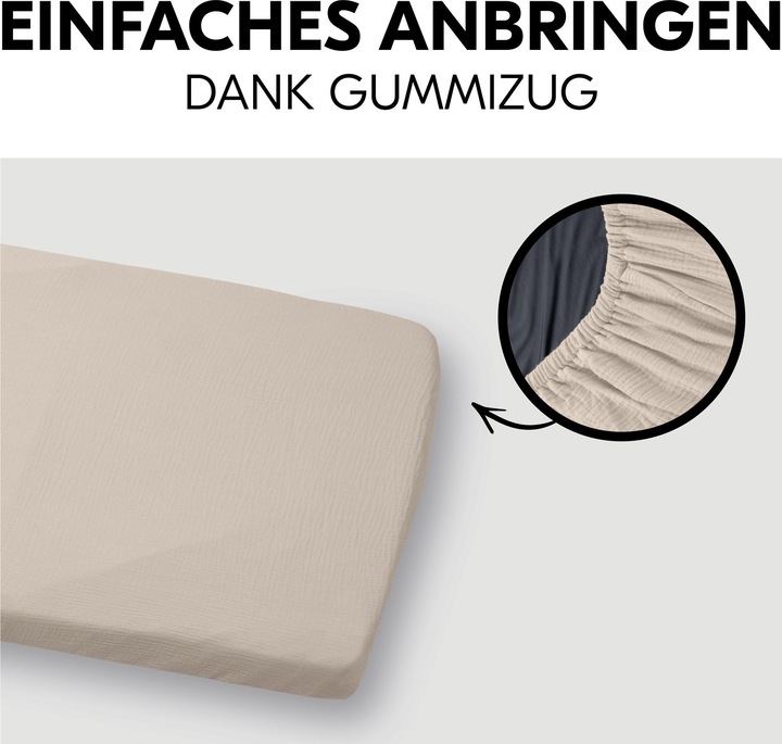 Actual product image Hauck Travel Bed Mattress Cover Beige (60 x 120 cm)