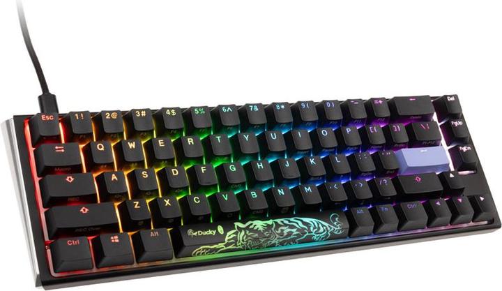 Actual product image Ducky One 3 Classic Black/White SF Gaming Keyboard, RGB LED - MX-Silent-Red (US) (USA, Cable)