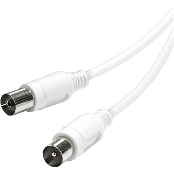 Vivanco TV-/Radio-Antennenkabel, 15 m - Weiss (90 dB, Cavi antenna), Cavo antenna