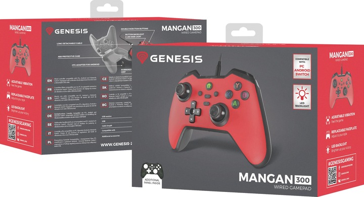 Produktbild Genesis Gamepad MANGAN 300 kabelgeb. /schwarz (Android, PC, Switch)