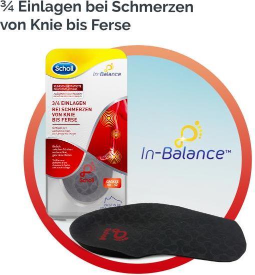 Image du produit Scholl Semelles In-Balance ¾ pour les douleurs du genou au talon.