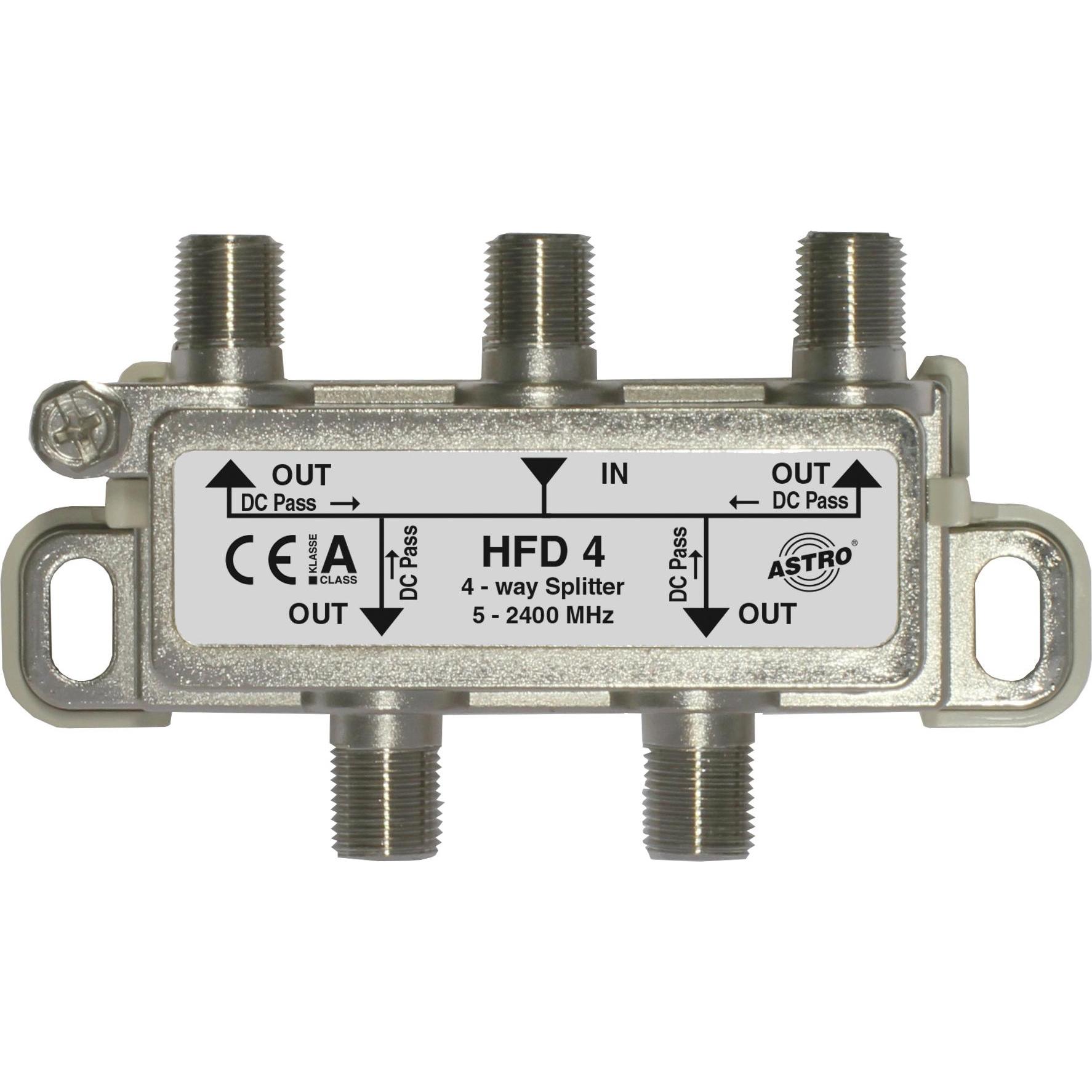Astro Verteiler 4-fach 5-2400 MHz (Verteiler), SAT Zubehör, Silber