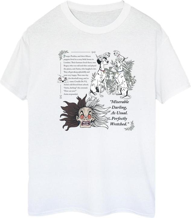 Actual product image Disney Womens/Ladies 101 Dalmatians Miserable Darling Cotton Boyfriend T-Shirt (XL)