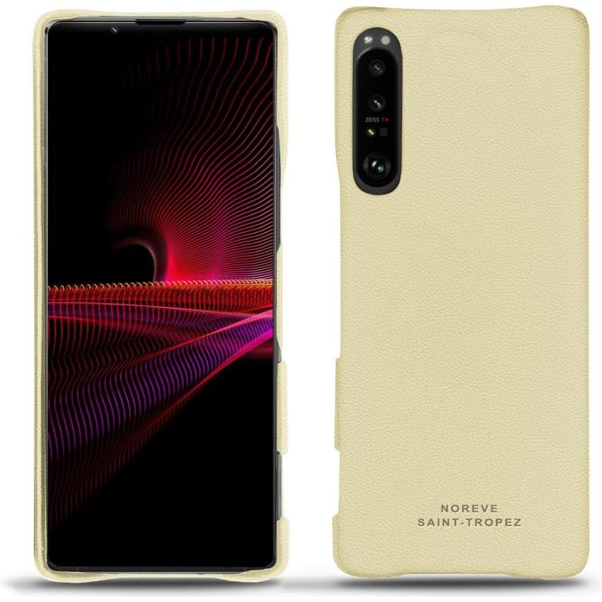 Noreve Lederschutzhülle (Sony Xperia 1 III), Smartphone Hülle, Beige