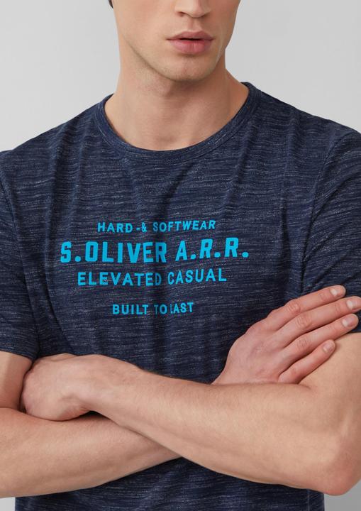 Produktbild S.Oliver T-Shirt Meliertes T-Shirt mit Logo-Schriftzug (M)