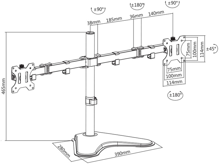 Produktbild V7 Dual-Desktop (Tisch, 32")