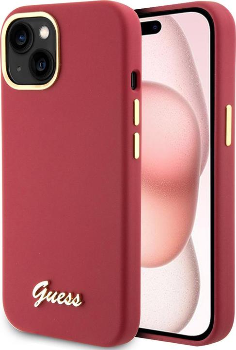 Produktbild Guess GUHCP15SSMBSLM iPhone 15 6.1" magenta hardcase Silicone Script Metal Logo & Frame (Apple iPhone 15)