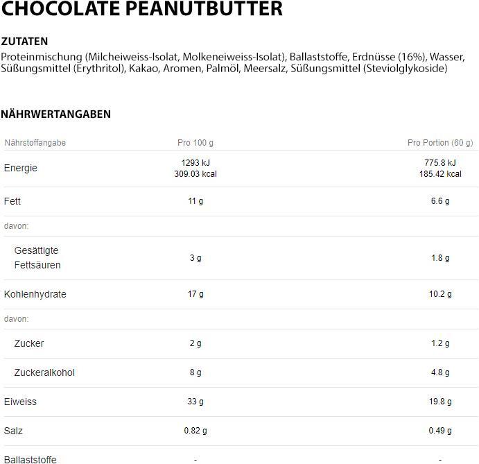 Valeurs nutritives et ingrédients Quest Nutrition Bar (720 g, 12 pcs)