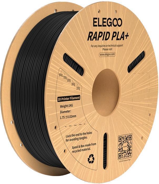 Produktbild Elegoo Filament Rapid PLA+ (Black) (PLA, 1.75 mm, 1000 g)
