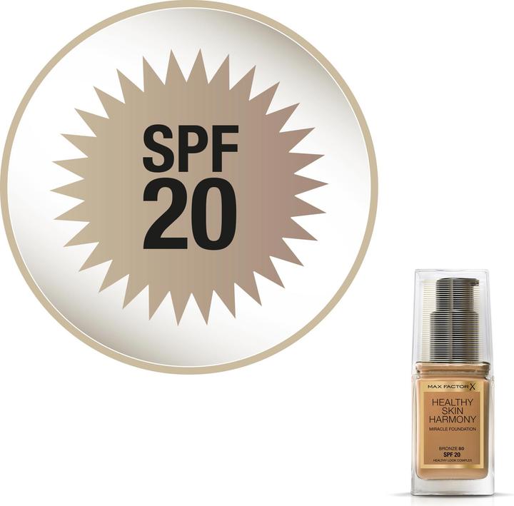 Actual product image Max Factor Healthy Skin Harmony 30 ml Pump Bottle Cream 80 Bronze (80 Bronze)