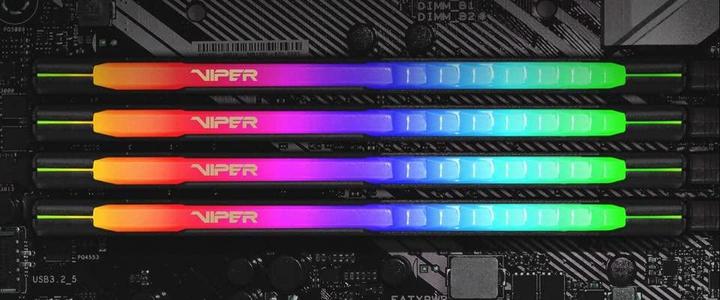 Productafbeelding Patriot Viper Steel RGB DDR4 32GB 2x16GB 3600MHz w/ Juodas heatshield Dual Kit (2 x 16GB, 3600 MHz, DDR4 RAM, DIMM 288 pin)