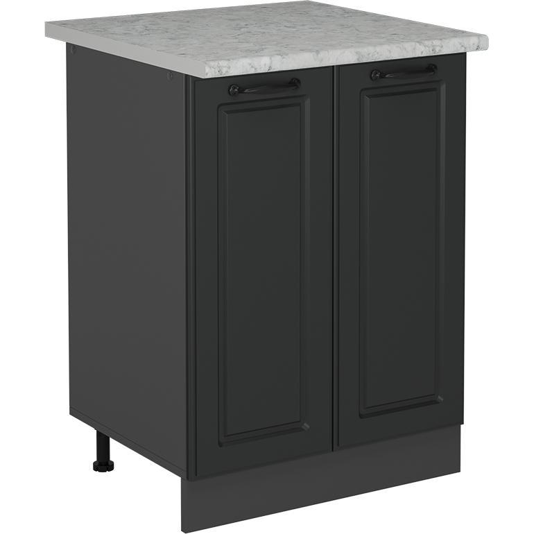 Vicco, Regal, Küchenunterschrank R-Line, Anthrazit Landhaus/Anthrazit, 60 cm AP Marmor