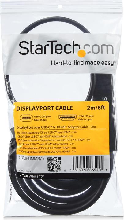 Actual product image StarTech USB Typ C — HDMI (Typ A) (2 m, HDMI, USB Type C, 1.4)