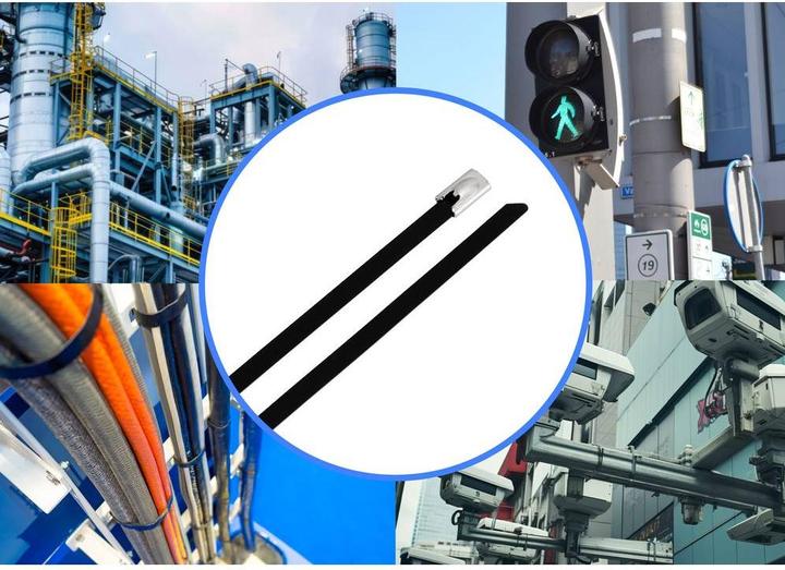 Produktbild Tru Components TC-12647604 Stahlkabelbinder 840 mm 4.6 mm AISI 304 mit Beschich (Kunststoffkabelbinder, 840 mm, 100 Stk.)