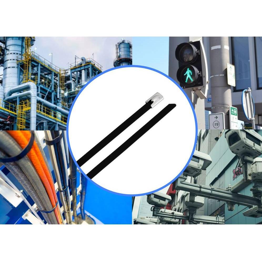 Tru Components, Kabelbinder, TC-12647604 Stahlkabelbinder 840 mm 4.6 mm AISI 304 mit Beschich (Metallkabelbinder, 840 mm...