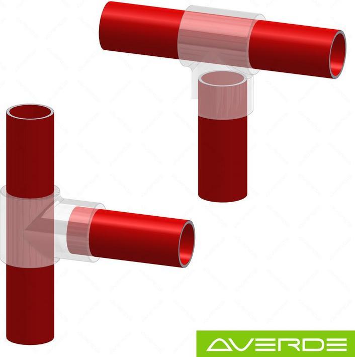 Produktbild Averde Rohrverbinder T-Verbinder 1 1/4" (42,4 mm), 90° - kurz (T-Verbindung)