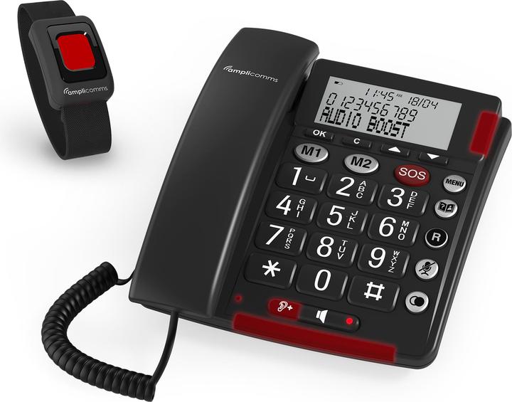Actual product image amplicom ms BigTel 50 Alarm Plus DE/FR Analogue telephone dark grey